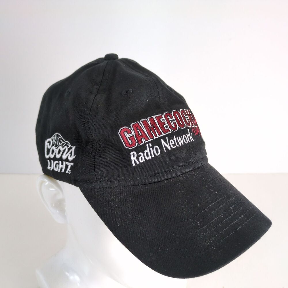 Gamecock Radio Network USC Sports Black Baseball Hat Ball Cap Coors Light Otto - Picture 1 of 7